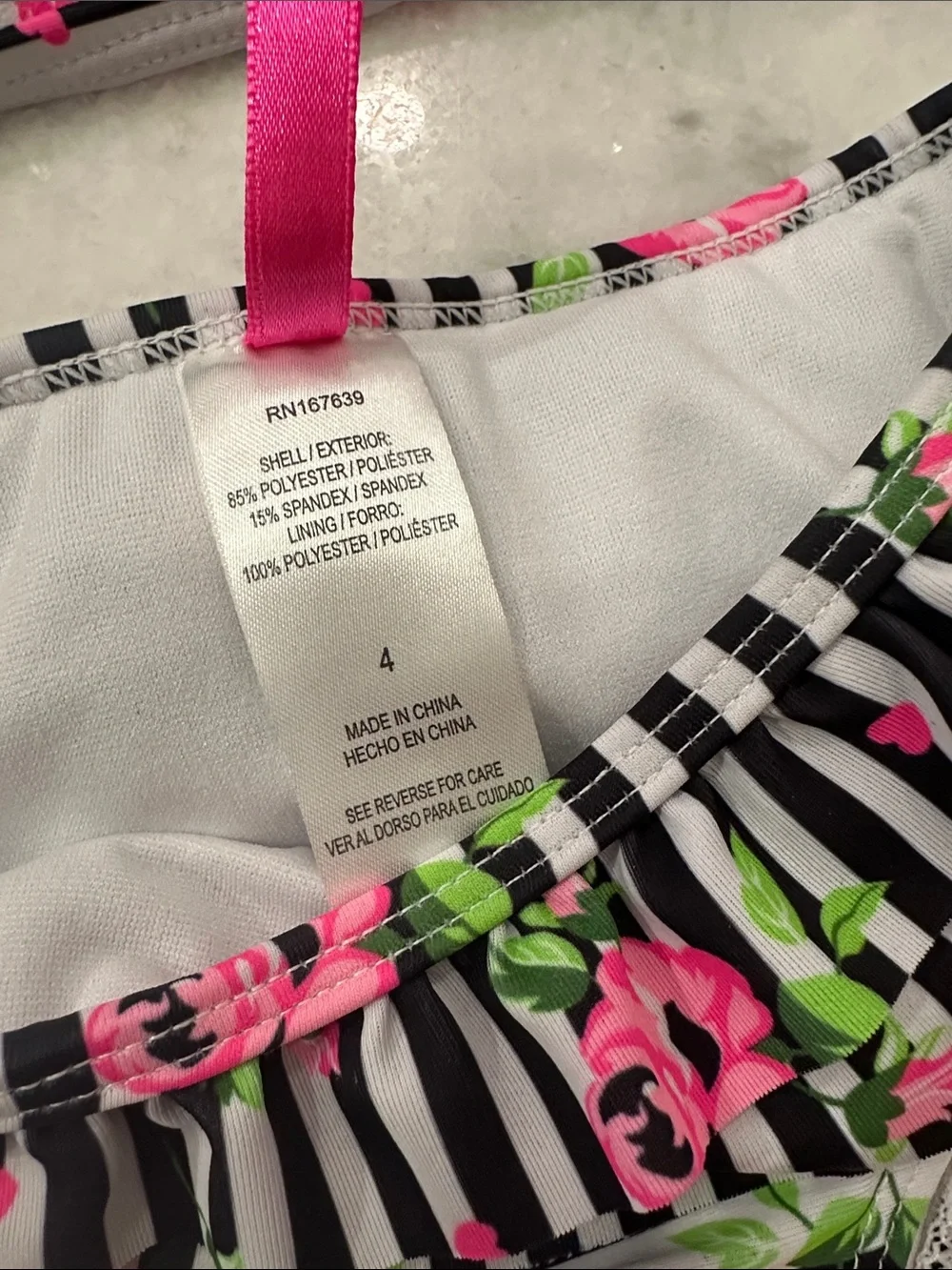 Kids Floral Stripe Two-Piece Swimsuit - Betsey Johnson